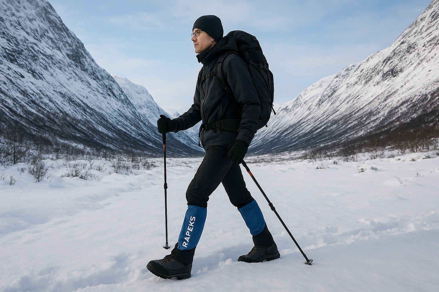 Para turystów w górach ze stuptutami